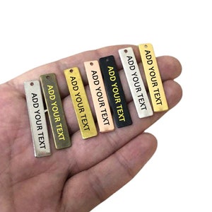 Necklace Personalized Tag, Rectangle Custom Logo Blanks , 8x40 mm (5 / 16 &quot; x  1  9/ 16 &quot; ) , Customized Tag, Necklace Tag