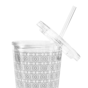 Geometric Pattered Clear Tumbler