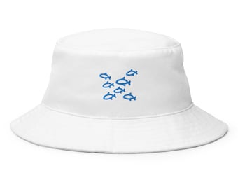 Embroidered Fish Bucket Hat