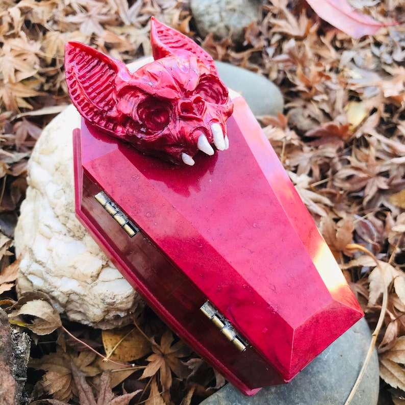 The \u201c Little Red \u201c Coffin Trinket Box with Hinge
