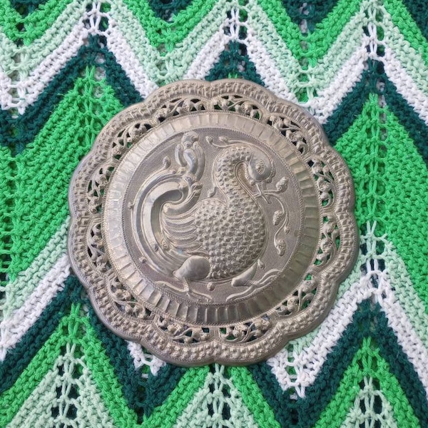 Brass Peacock Plate Etsy