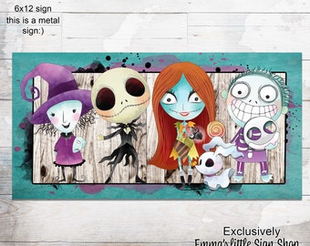 Halloween horror wreath sign, Halloween Wreath Sign, Halloween Sign, 6x12 Metal Sign SPECIAL PRICE!