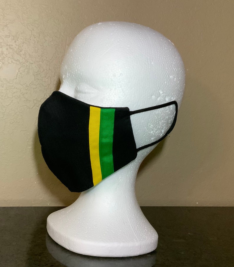 Jamaica Face Mask 3 Layer Cotton Jamaican Flag 100 Cotton Etsy