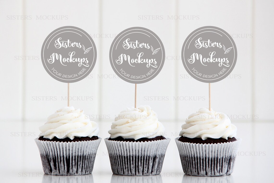 Cupcake Topper Mockup Cupcake Mock Up Cupcake Photo Topper Etsy Australia