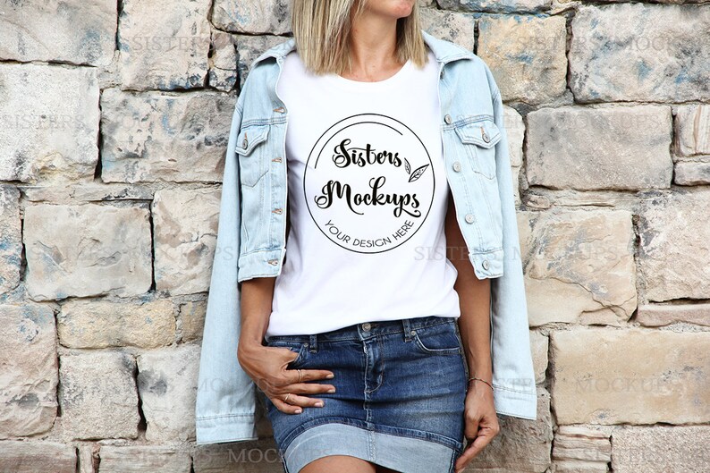 Download White tshirt mockup photo Denim white t-Shirt mock up photo | Etsy