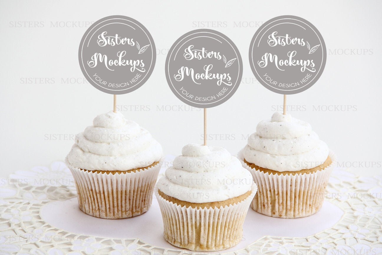 Cupcake Topper Mockup Cupcake Mock Up Cupcake Photo Topper Etsy Australia