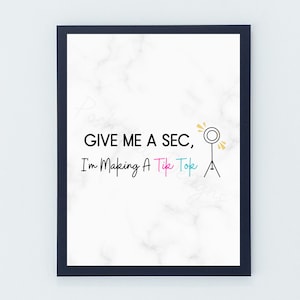 Tik Tok Wall Art - Set of 4 Prints: Instant Download, Cute Girl/Teen/Tween Bedroom Sign/Decor, Customizable, Printable