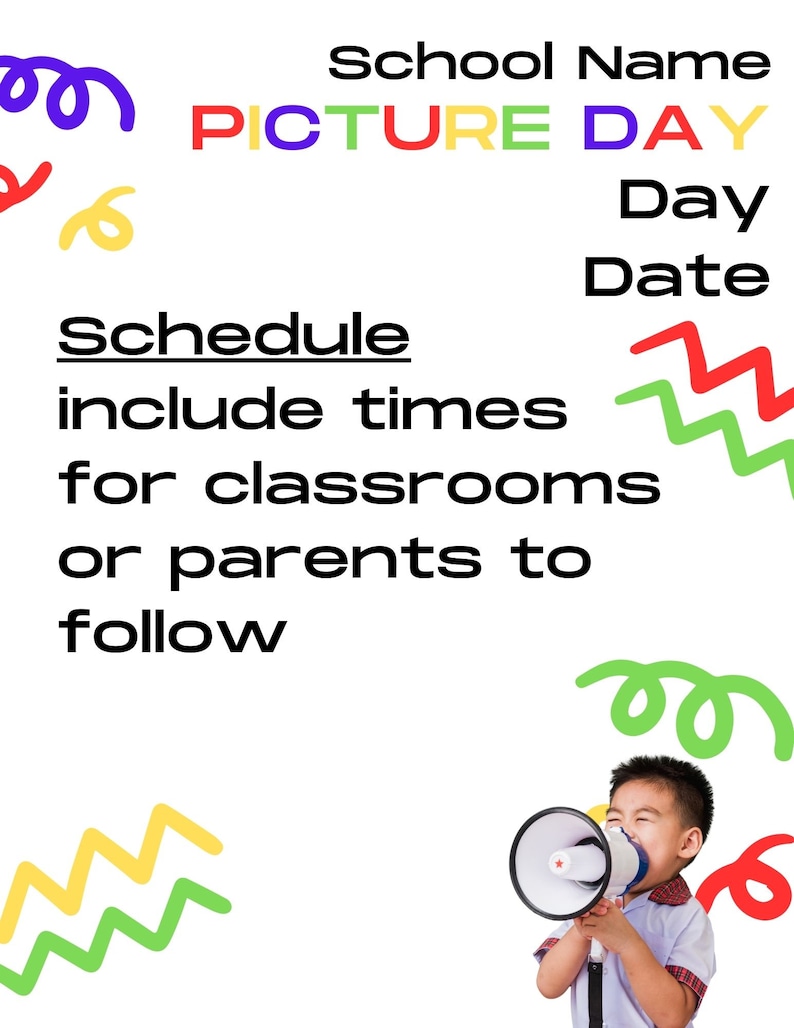 School Picture Day Template Etsy