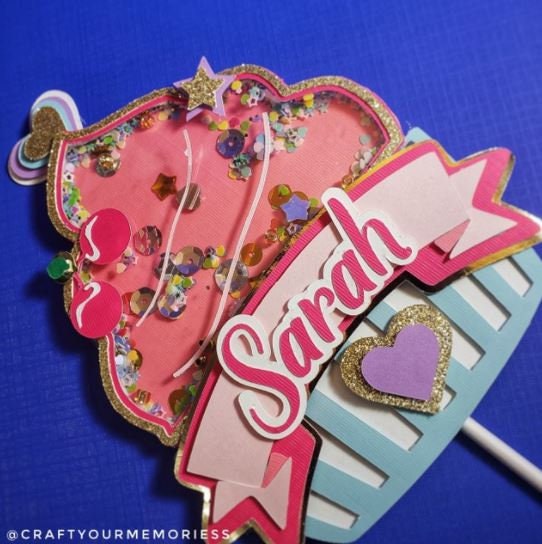 Girly Cupcake Shaker Cake Topper Dessert Theme Party Etsy UK