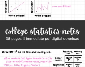 College Statistics Notes – RStudio Data Analysis (PDF Download)