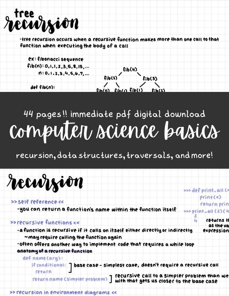 44 Pages ! University/college Level Introductory Computer Science Notes ... image.