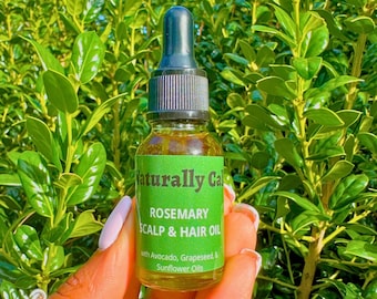 Aceite capilar de romero con salvia, fórmula vegana orgánica, para cabello fino.