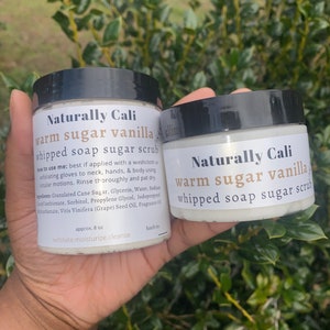 Warm Vanilla Sugar Whipped Soap Scrub: Exfoliating Body Polish