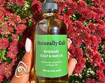 Rosemary Hair Thickening Oil with Sage, Organic Vegan Formula, Thinning Hair