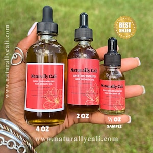 Hair growth oil bottle size comparison with dropper applicator