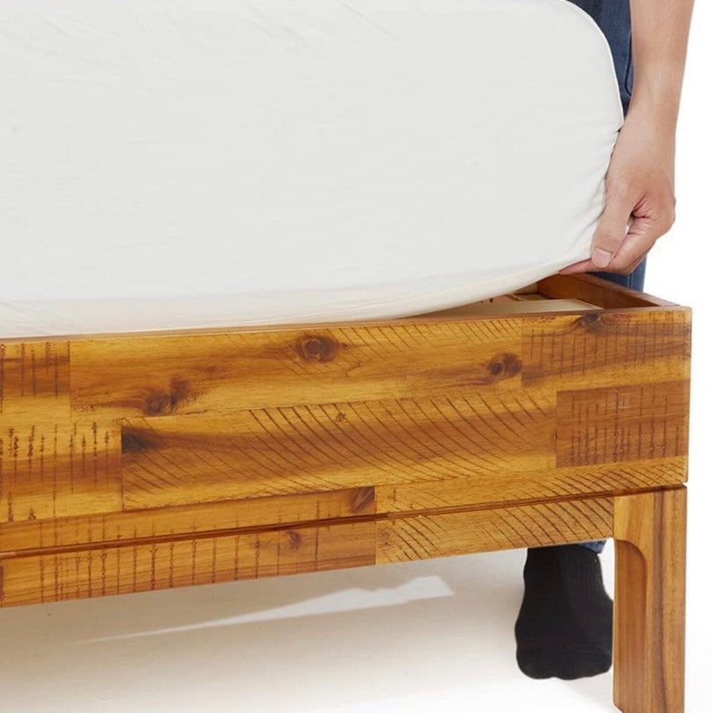 King Bed Frame With Headboard Rustic & Scandinavian Style Etsy