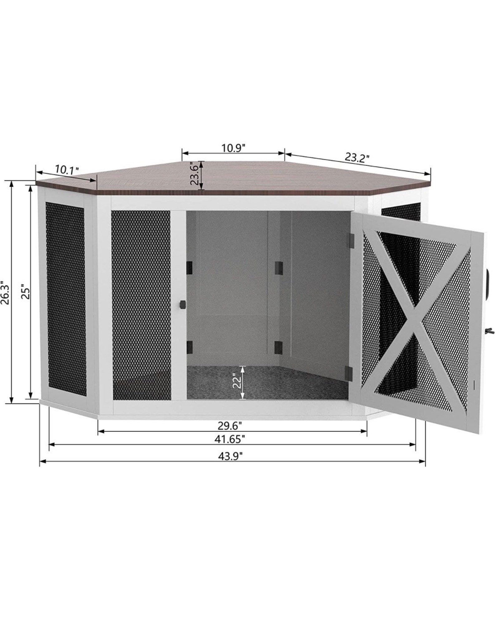 Corner Dog Crate Furniture Wooden Dog Kennel Side End Table Etsy