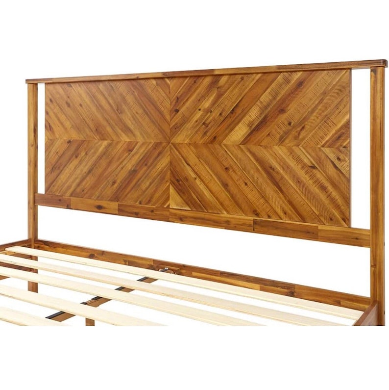 King Bed Frame With Headboard Rustic & Scandinavian Style Etsy