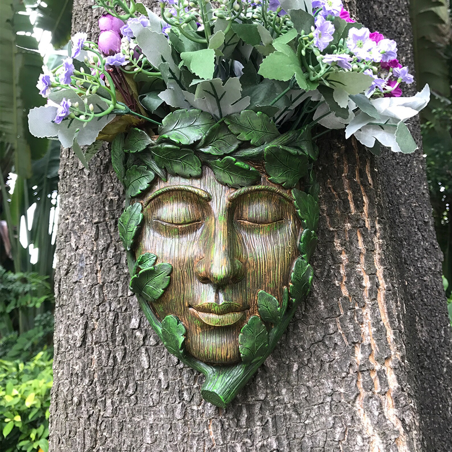 Grüne Mann Baum Gesicht Skulptur Garten Überpflanzen Dekor Etsy.de