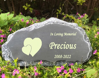 Personalized Garden Memorial Marker Stone, Garden Decorative Stone, The Lost Of Beloved Animals, Lovers, Babies, Couples Sympathy Gift
