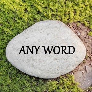 Personalized Memorial Garden Stone Engraved with Any Word, Garden Decorative Stone, Pet Memorial Stone Plaques for Outdoors