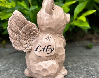 Personalized Cat Angel Memorial Figurine, Custom Memorial Pet Cat Statue, Engrave Cat Memorial Gifts, Losing A Cat Sympathy Gift