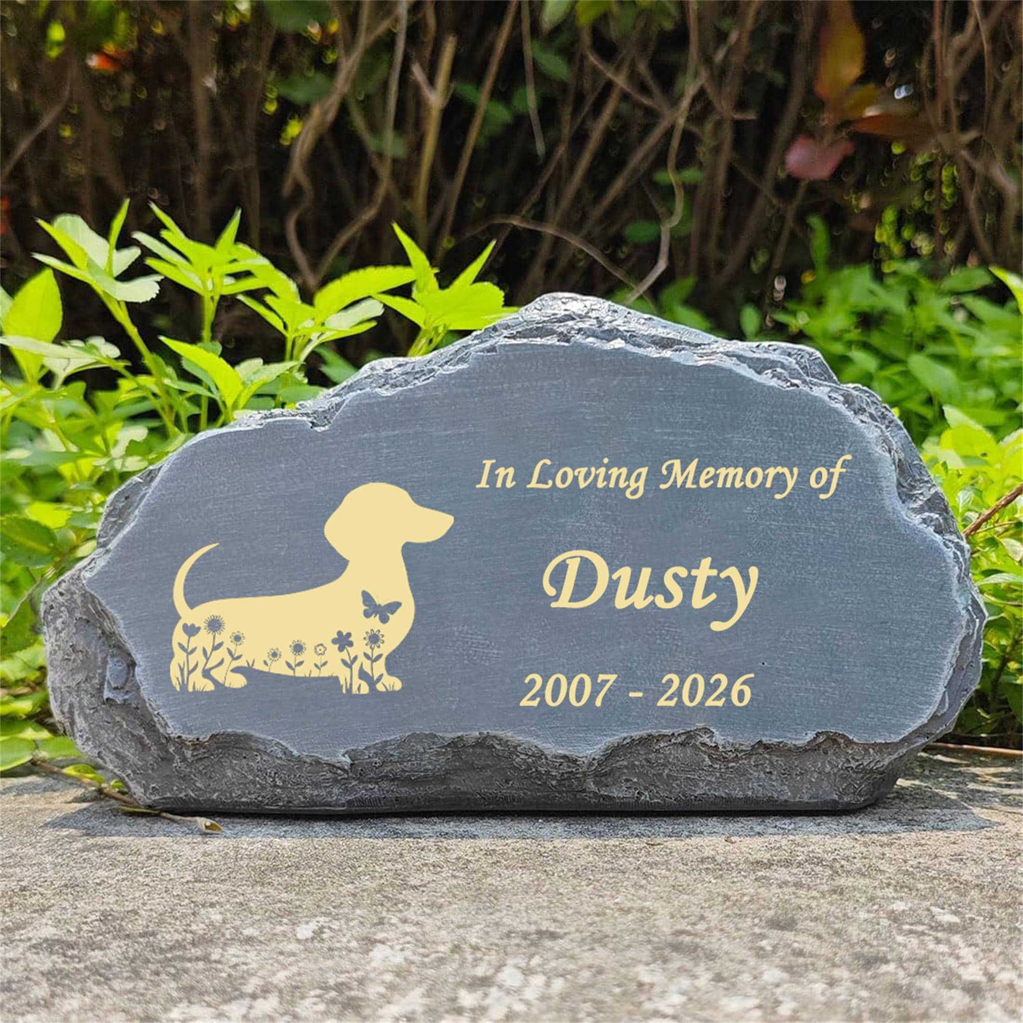 Personalized Dog Memorial Garden Stones Plaque, Engraved Dog