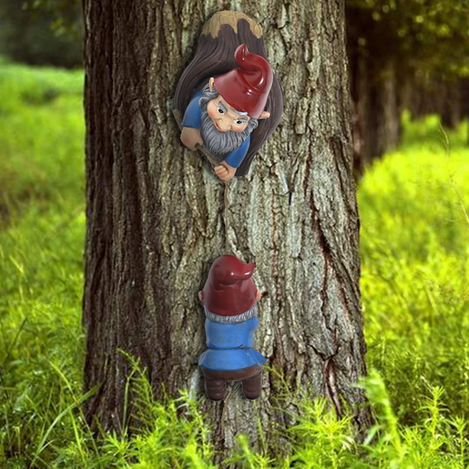 Climbing Gnomes Tree Hugger Garden Tree Etsy