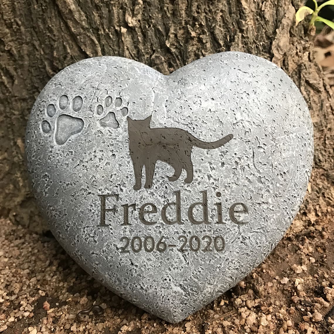 Personalized Dog Pet Memorial Stone Heart Shaped Dog Cat Pet Etsy