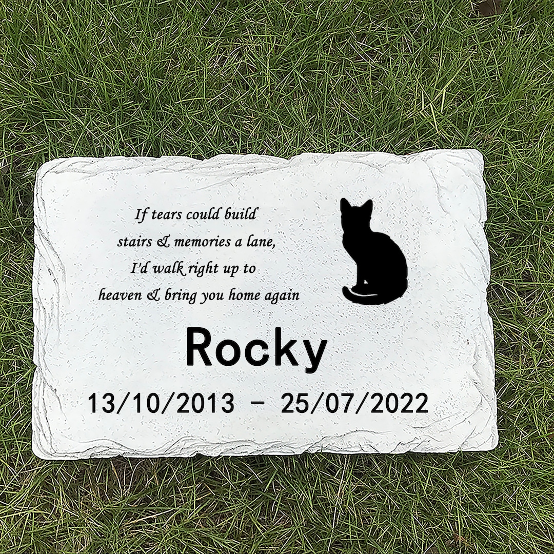 Personalized Cat Pet Memorial Plaques Stones, Pet Garden Stones Grave