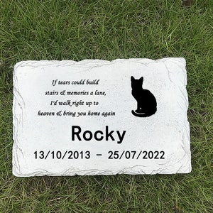 Personalized Cat Pet Memorial Plaques Stones, Pet Garden Stones Grave Markers, Sympathy Loss Gift for Dogs, Cats, Rabbits, Hamsters ...