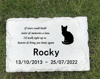 Gepersonaliseerde Cat Pet Memorial Plaques Stones, Pet Garden Stones Grave Markers, Sympathy Loss Gift for Dogs, Cats, Rabbits, Hamsters ...