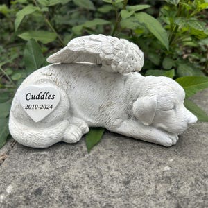 Personalized Sleep Dog Memorial Garden Statue, Dog Angel Grave Marker Tribute Statue, Dog Headstones For Garden Yard Patio Lawn Decor.