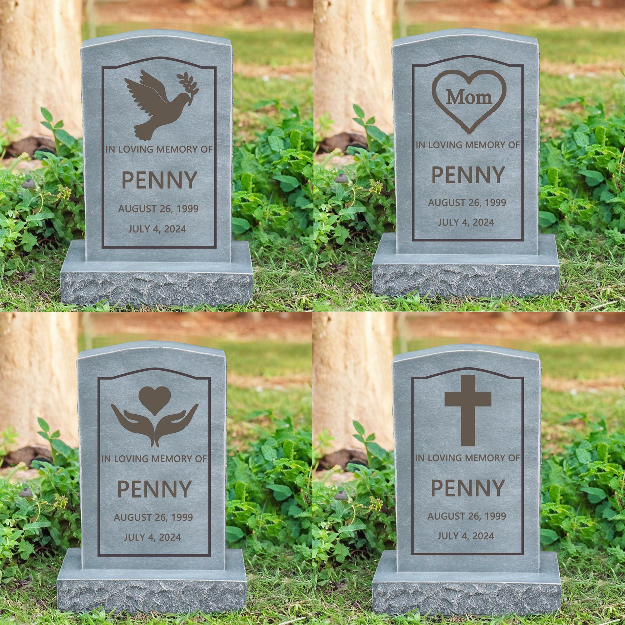 Tomba commemorativa, decorazioni per cimitero Miss You, inserti decorativi in acrilico per giardino, prato, cortile, funerale