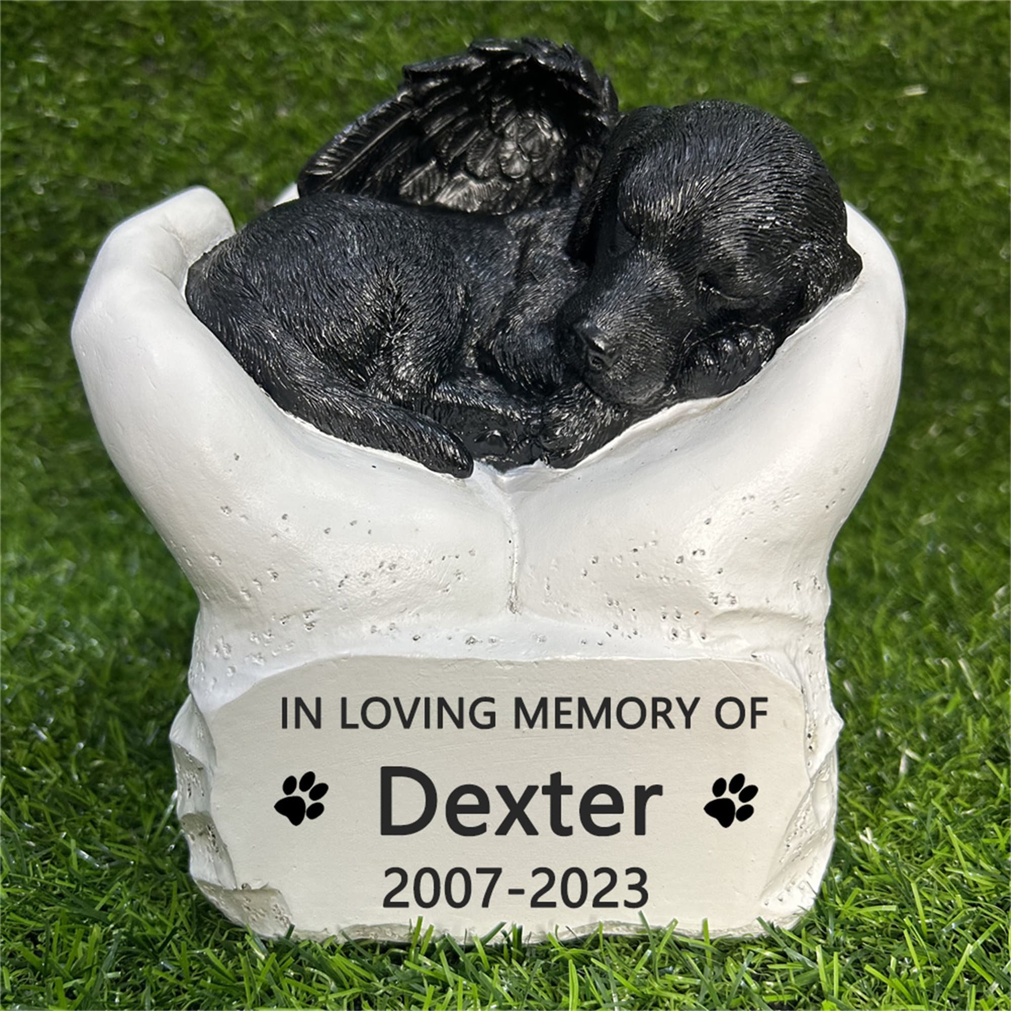 Black Cat Urn *cremation Statue Pet Ashes *garden Memorial Stone