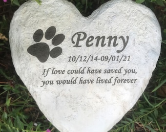 Personalized Dog Pet Memorial Stones, Hand-Painted Garden Stone Loss of Pet Dog Memorial Gifts, Both Text and Pattern Can Be Customized.