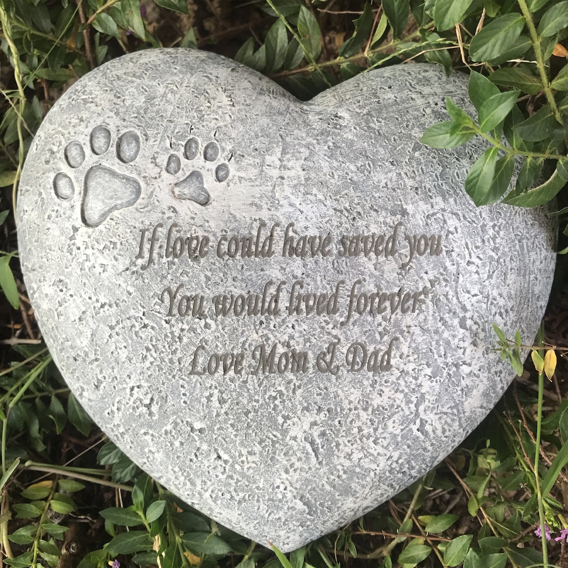 Personalized Pet Memorial Stones, Heart Shaped Dog Grave Marker, Custom ...