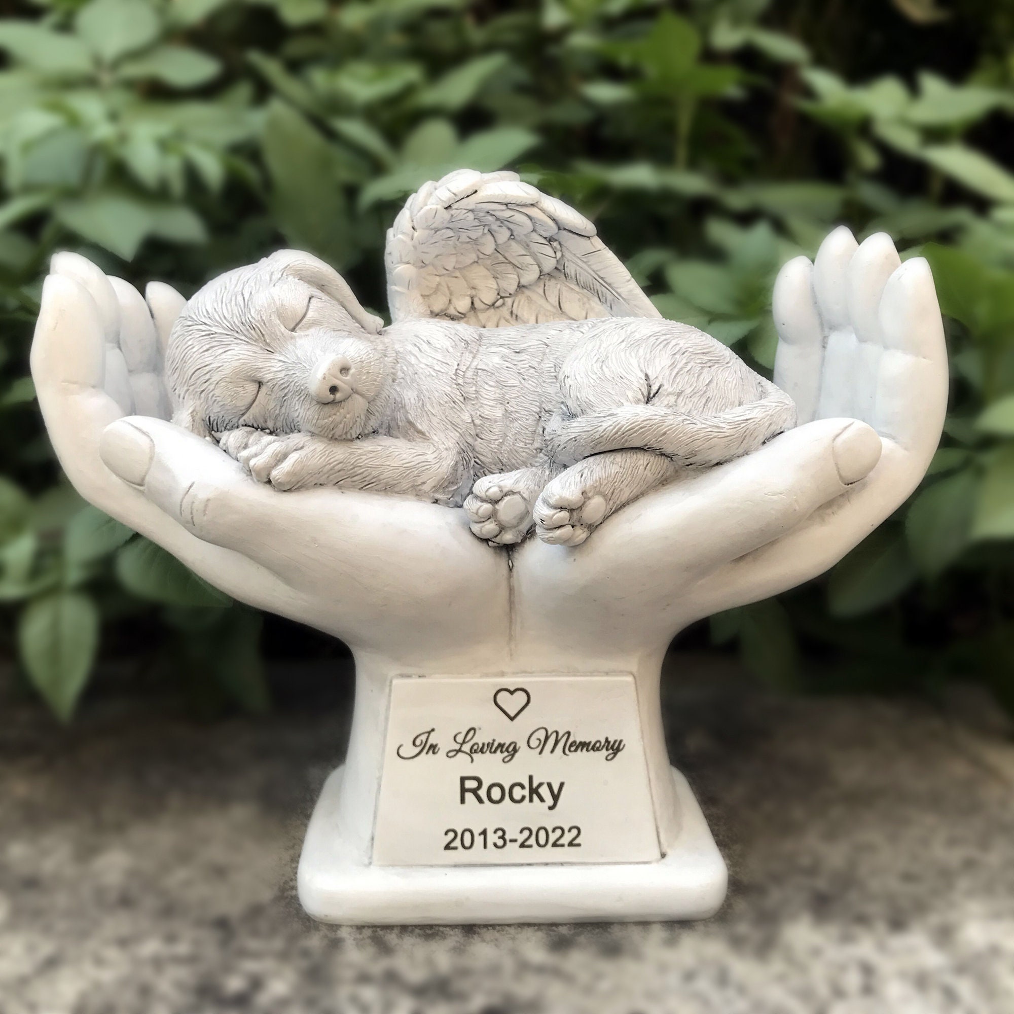 Personalized Dog Pet Grave Markers Memorial Angel Statue Etsy