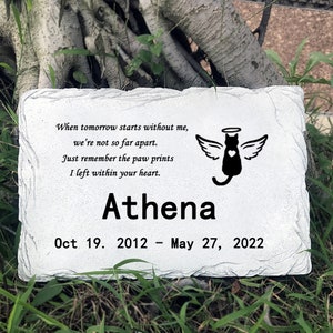 Personalisierte Haustier Katze Gedenkstein Garten, Katze Gedenkstein, Haustier Katze Grab Marker Grabstein Garten Plakette-11 &quot;× 7&quot;
