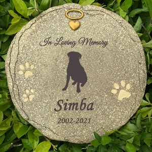 Pedra gravada a laser personalizada do memorial do cão de estimação, pedra do jardim da lápide do marcador da sepultura do animal de estimação, apropriada para interior e exterior