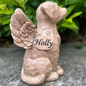 Personalized Dog Angel Memorial Figurine, Custom Memorial Pet Dog Statue, Engrave Dog Memorial Gifts, Losing A Dog Sympathy Gift
