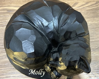 Personalized Pet Urns for Cat Ashes, Resin Pet Cat Memorial Cremation Urns, Cat Memorial Gift, Engraved with Name