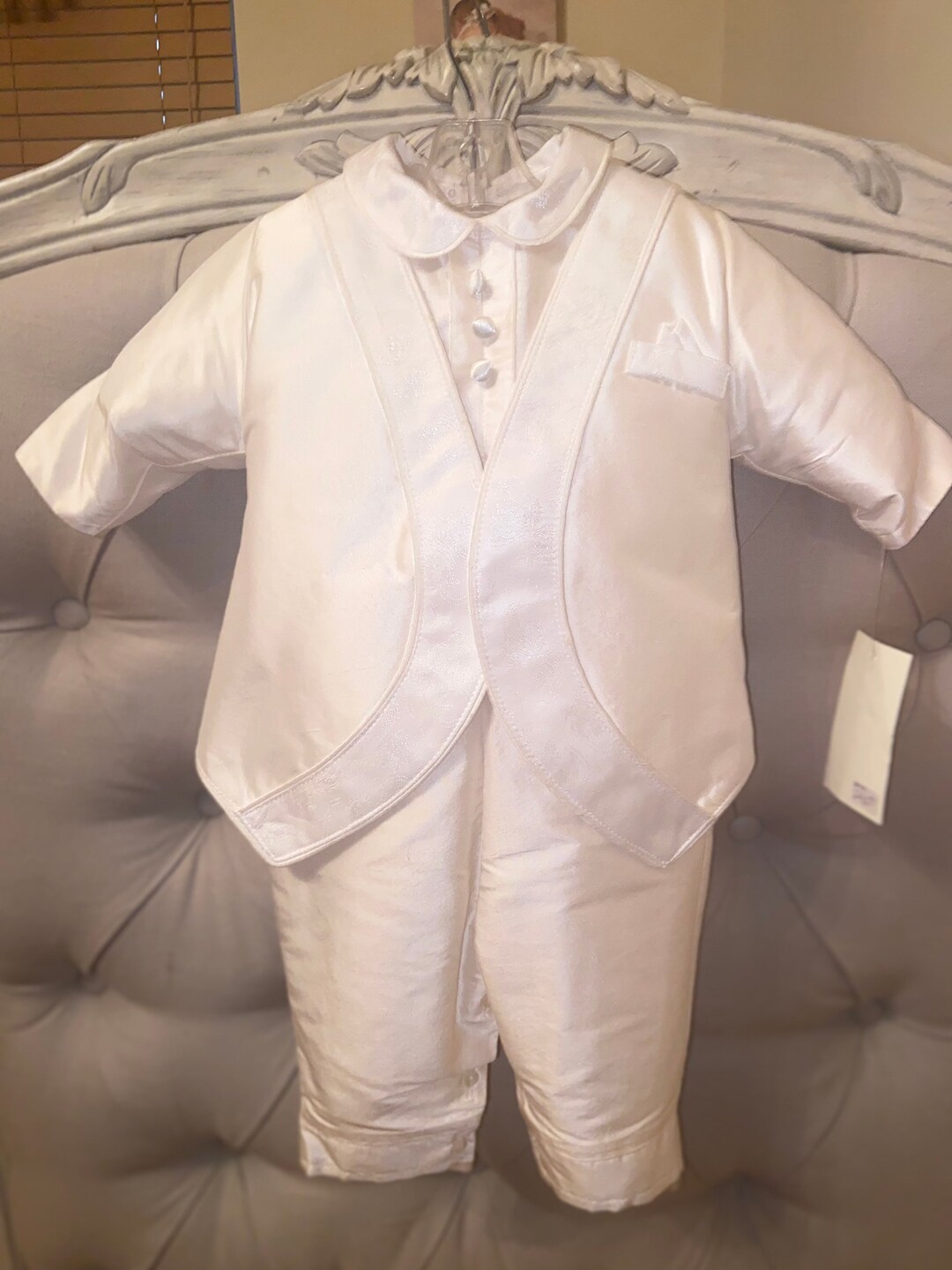 Baptism/christening Baby Boy Silk Suit Etsy