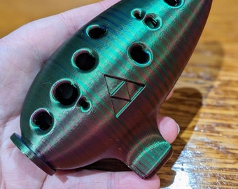 3d Printed Functional Triforce Ocarina- unique gift, musical instrument, 12 hole, 3d printing, Legend of Zelda