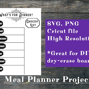 Meal Planner Board digitale Datei, png , svg, cut Datei