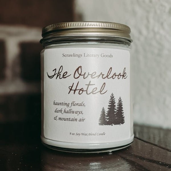 The Shining candle | Overlook Hotel book based Halloween candle | Rose, jasmine, ylang-ylang, spice | Soy wax | Bookish | Book themed horror