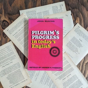 Vintage Pilgrim's Progress 1980 / James H. Thomas / John Bunyan / Libro rosa / Libro in brossura / Regalo per gli amanti dei libri / Regali libreschi