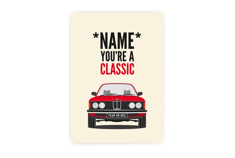 Personalised Classic BMW E21 Birthday Card bild 3