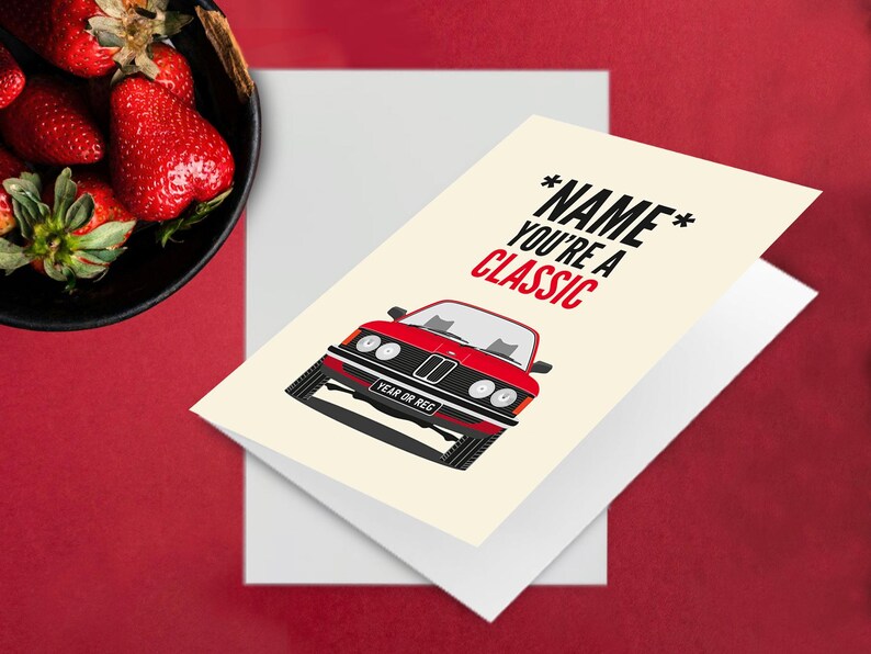 Personalised Classic BMW E21 Birthday Card bild 2
