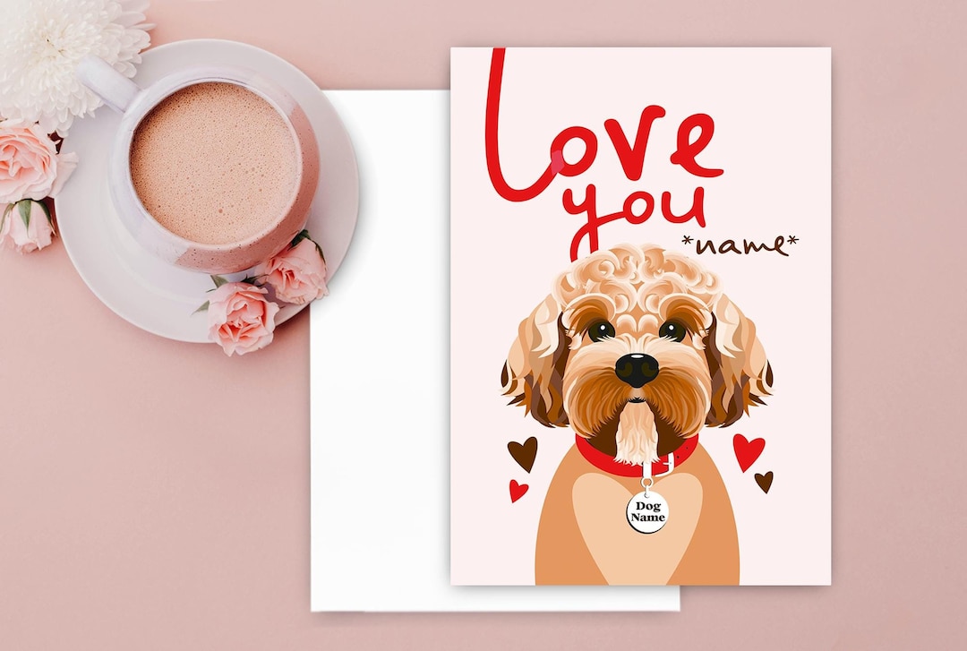 Personalised Cockapoo Valentine's Day Card. Cockerpoo Card. Cavapoo ...